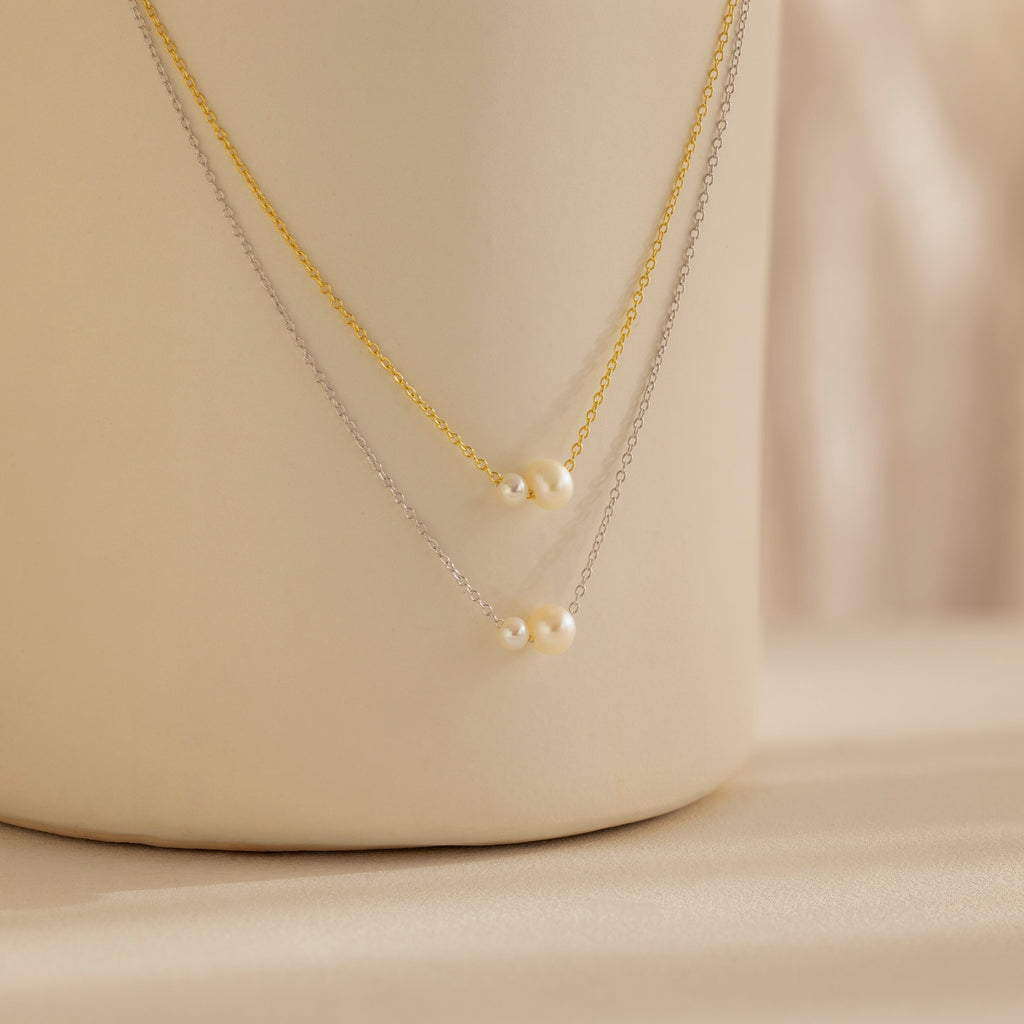 Dainty Duo Pearl Necklace