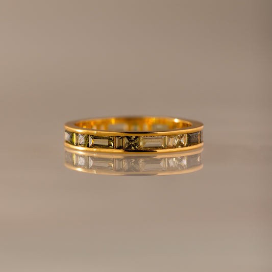 Peridot Inlay Eternity Ring