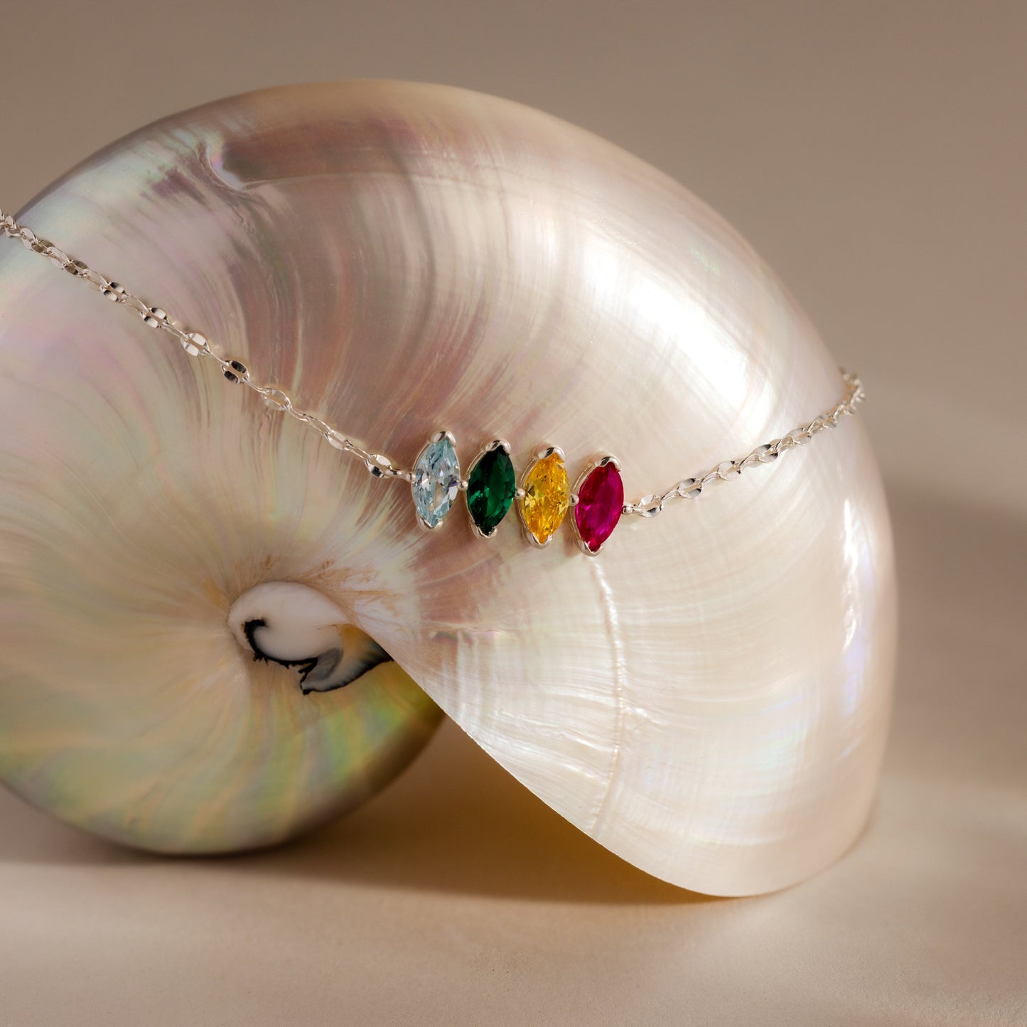 Multiple Marquise Birthstone Bracelet