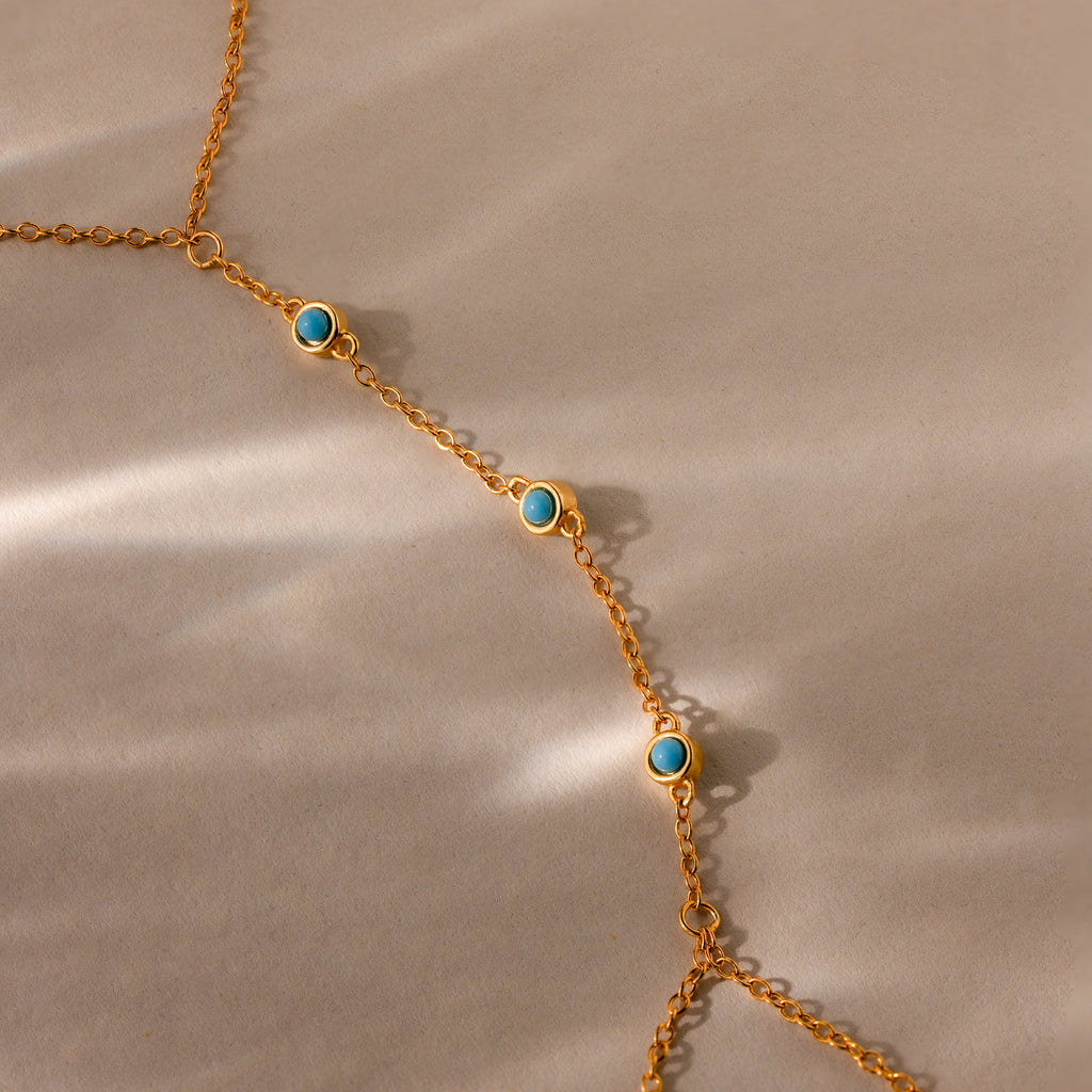 Turquoise Hand Chain Bracelet