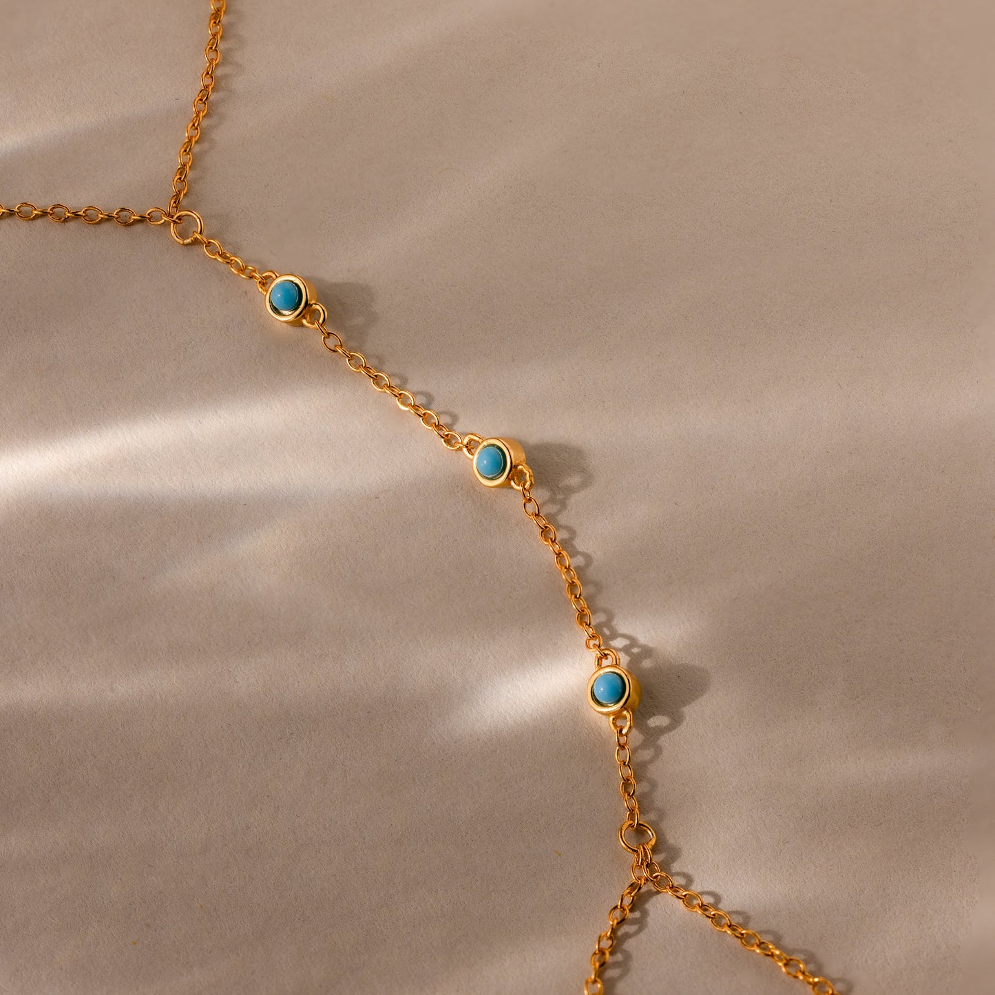 Turquoise Hand Chain Bracelet
