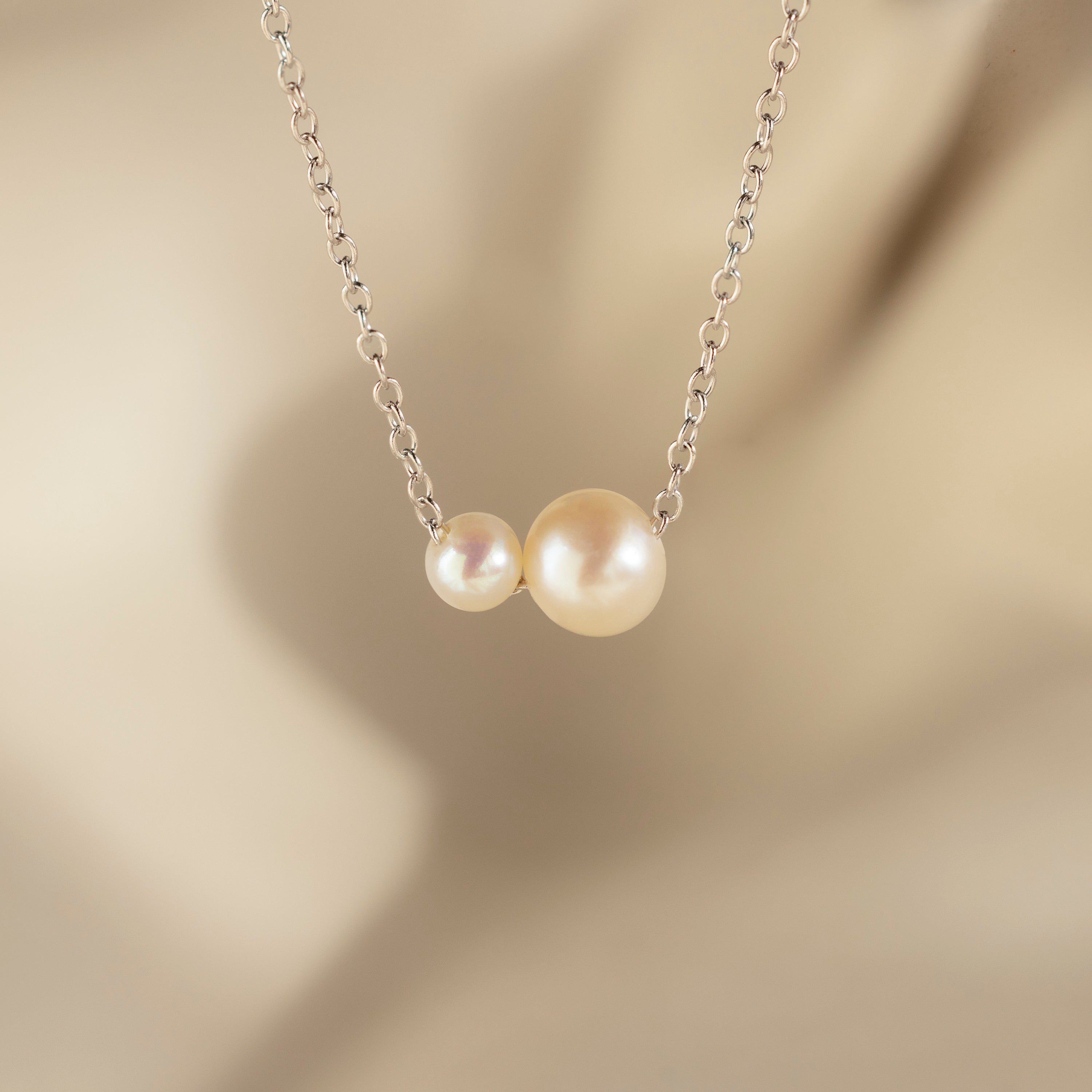 Dainty Duo Pearl Necklace