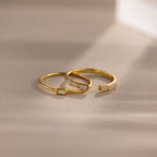 Baguette Opal Ring Set