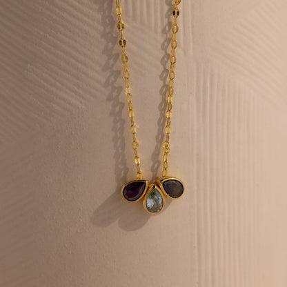 Multiple Teardrop Birthstone Necklace