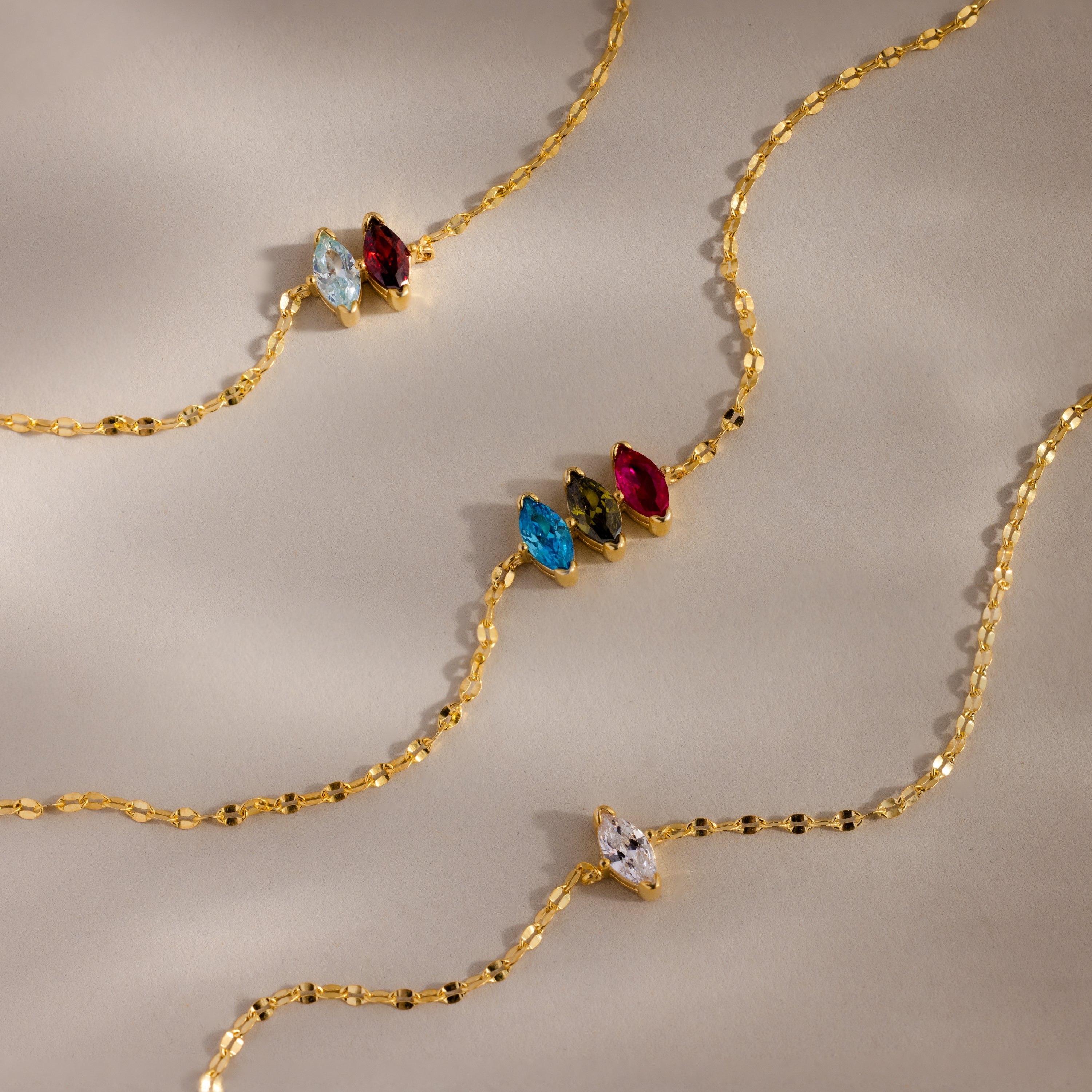 Multiple Marquise Birthstone Bracelet
