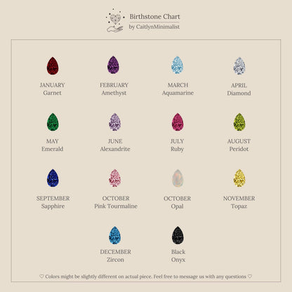 Teardrop Birthstone & Pearl Ring