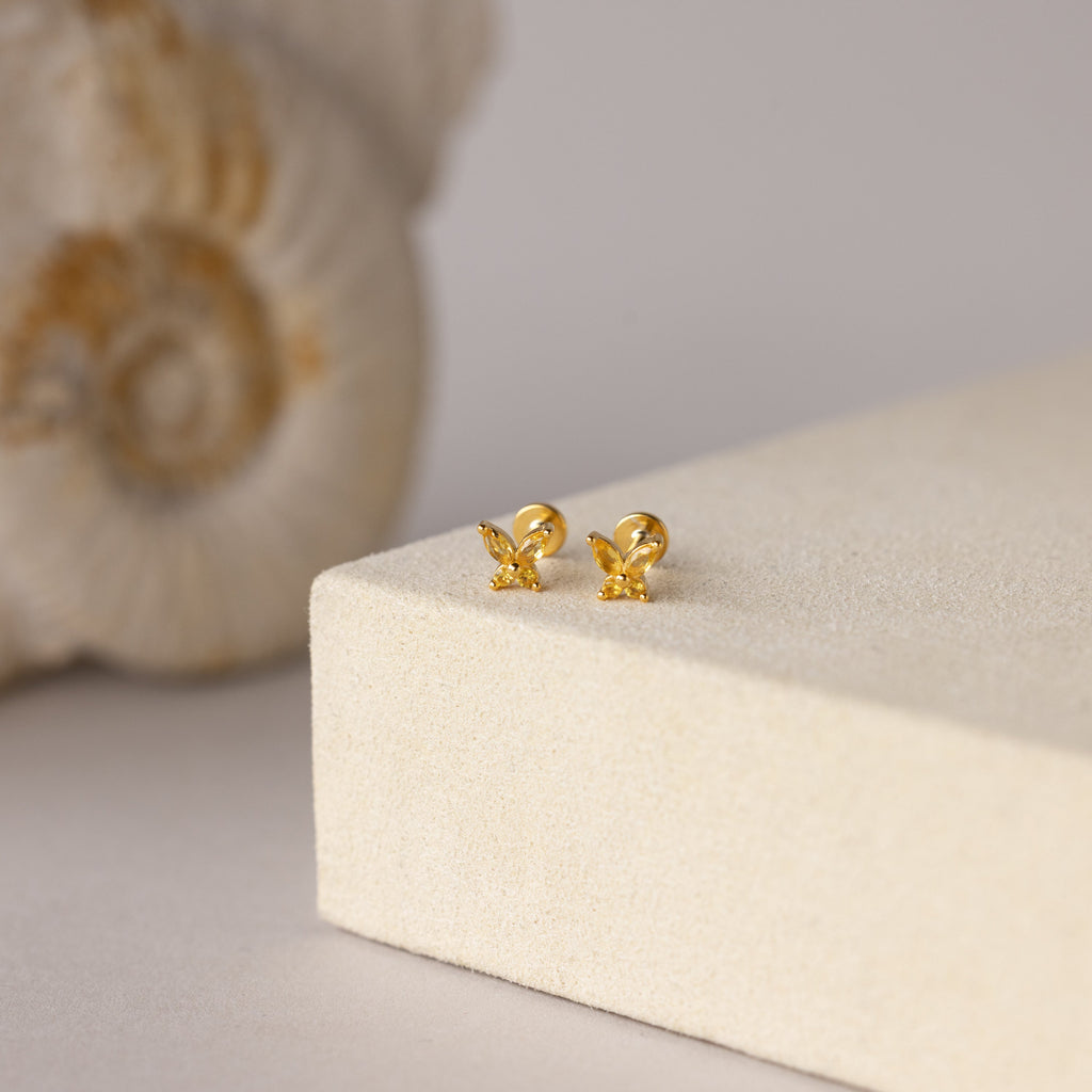 Butterfly Birthstone Flatback Studs