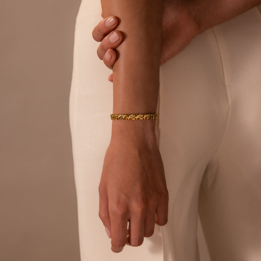 Diamond Elephant Tennis Bracelet