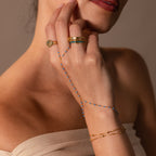 Ocean Beaded Hand Chain Bracelet