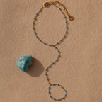 Ocean Beaded Hand Chain Bracelet