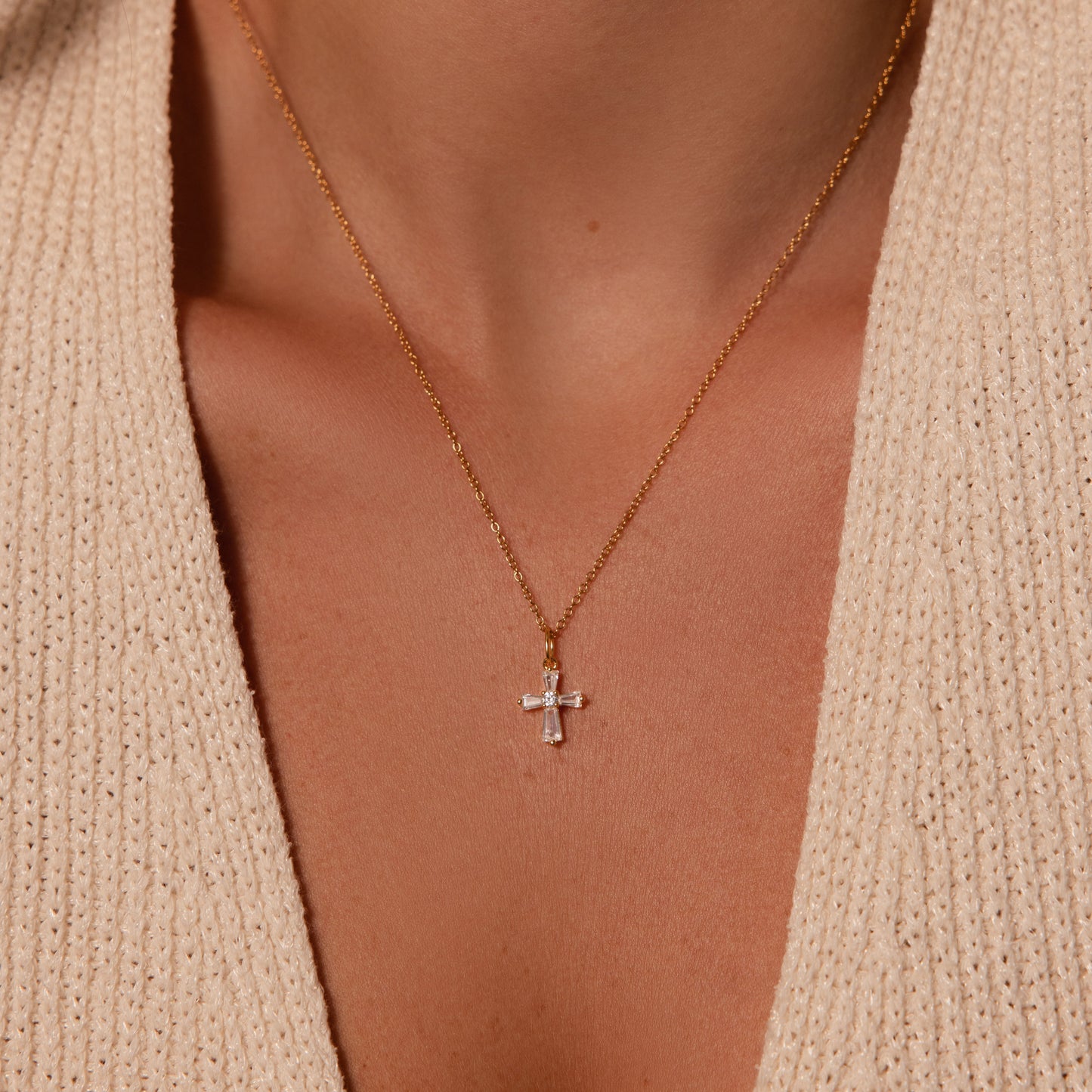 Art Deco Cross Necklace