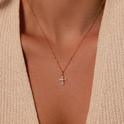 Art Deco Cross Necklace