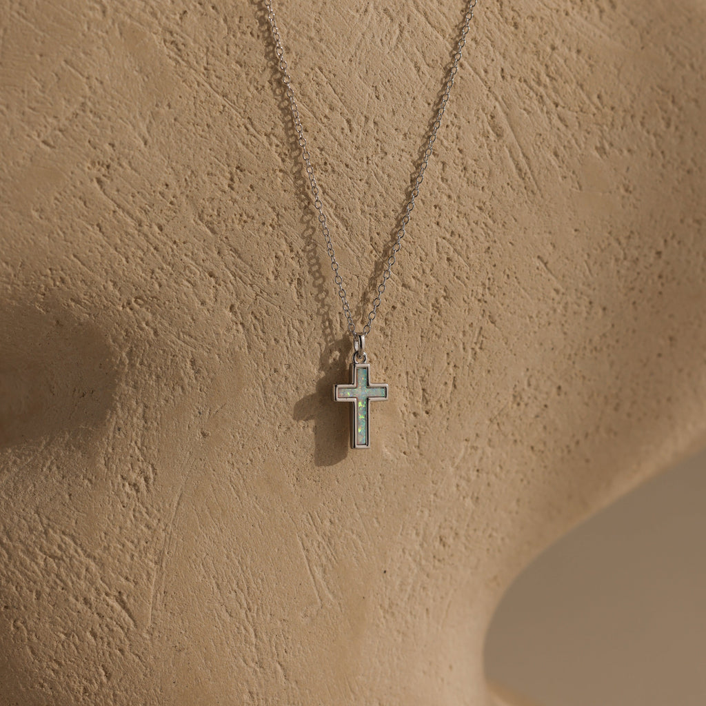 Opal Cross Necklace