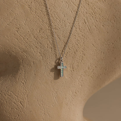Opal Cross Necklace
