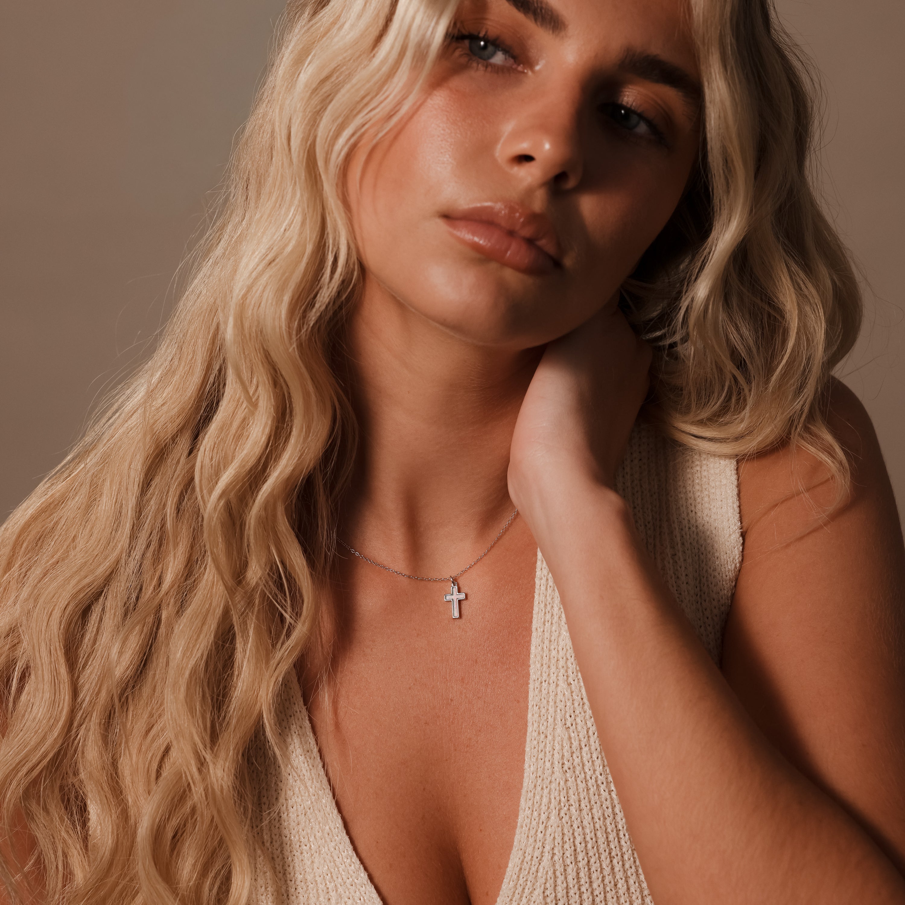 Opal Cross Necklace