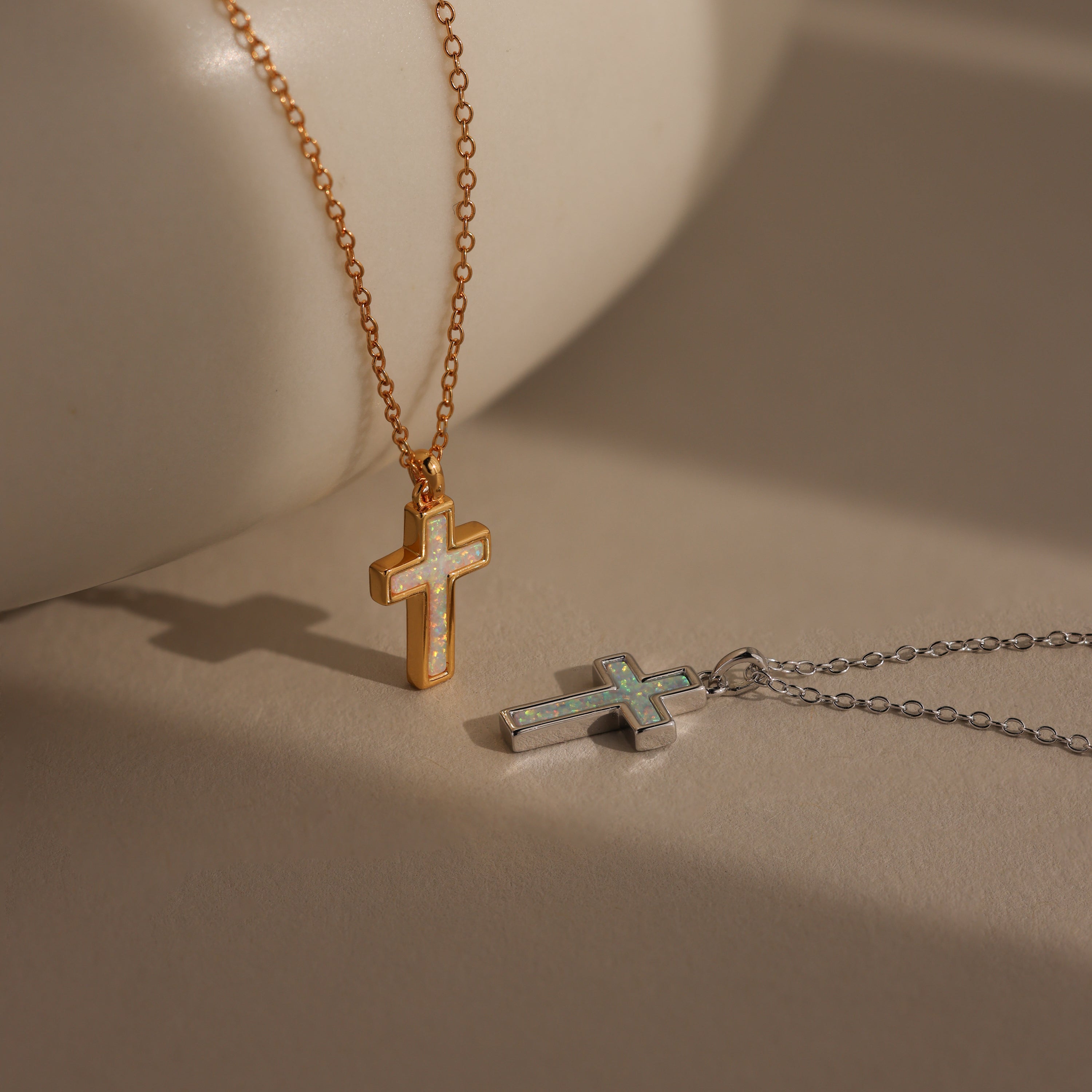 Opal Cross Necklace