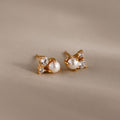 Pearl Diamond Cluster Studs