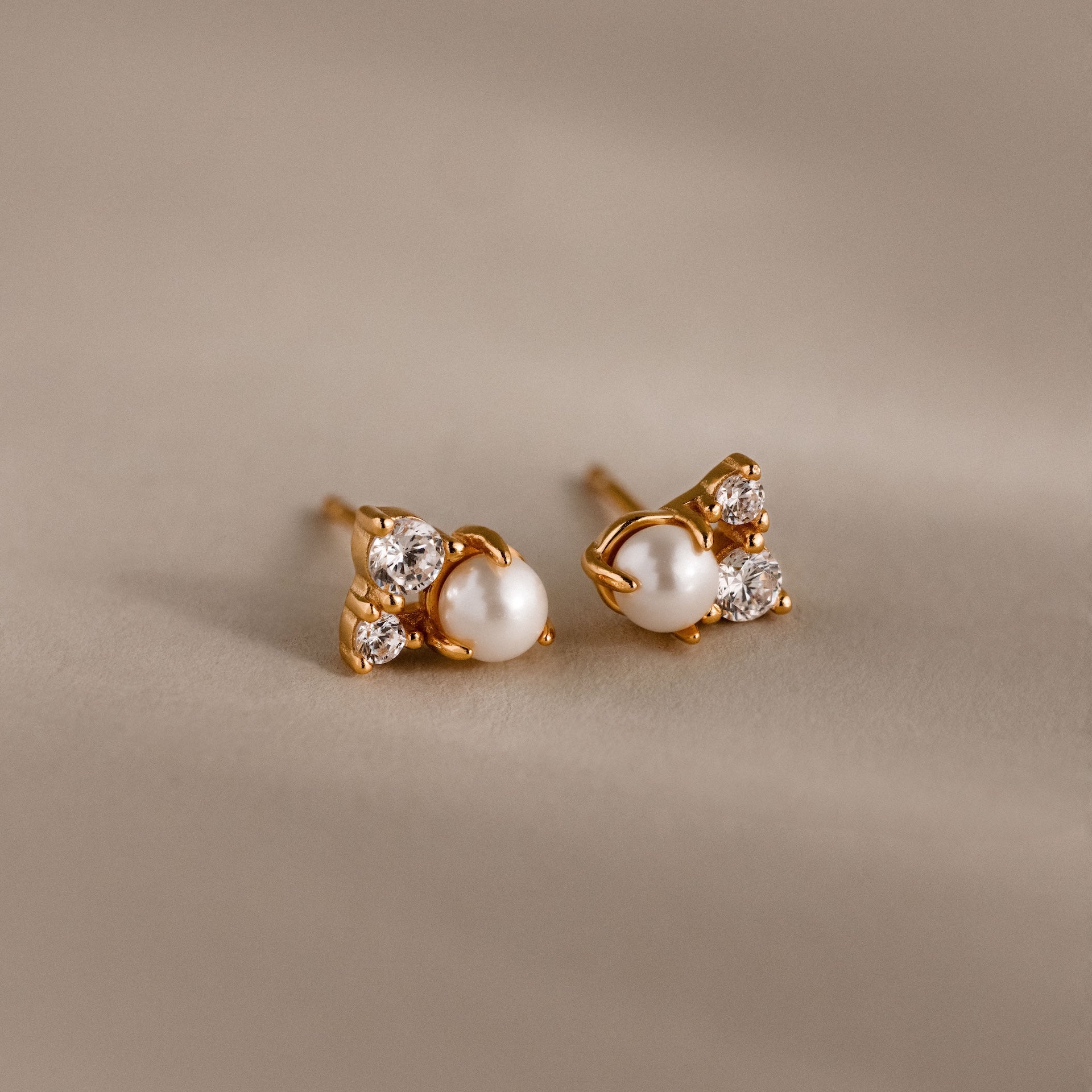 Pearl Diamond Cluster Studs