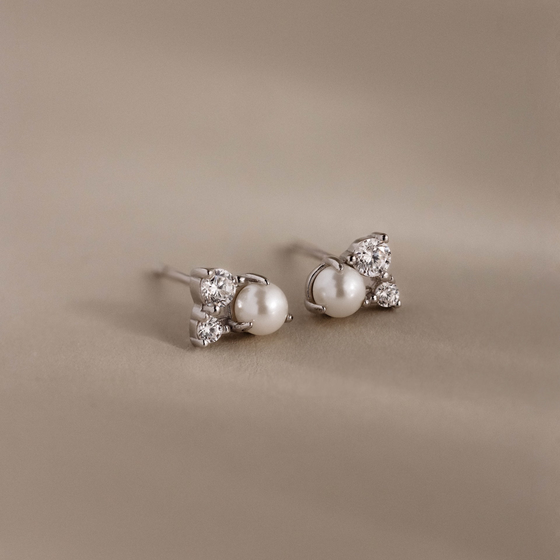Pearl Diamond Cluster Studs