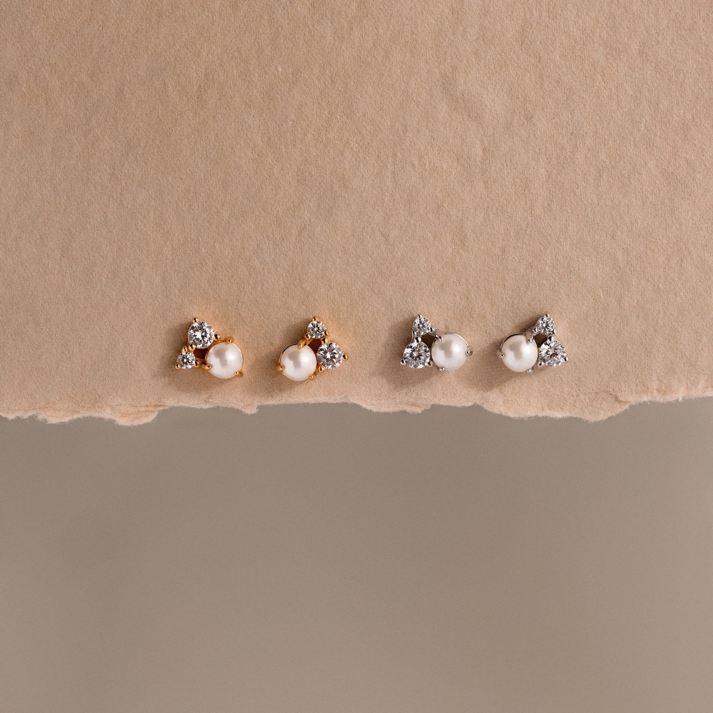 Pearl Diamond Cluster Studs