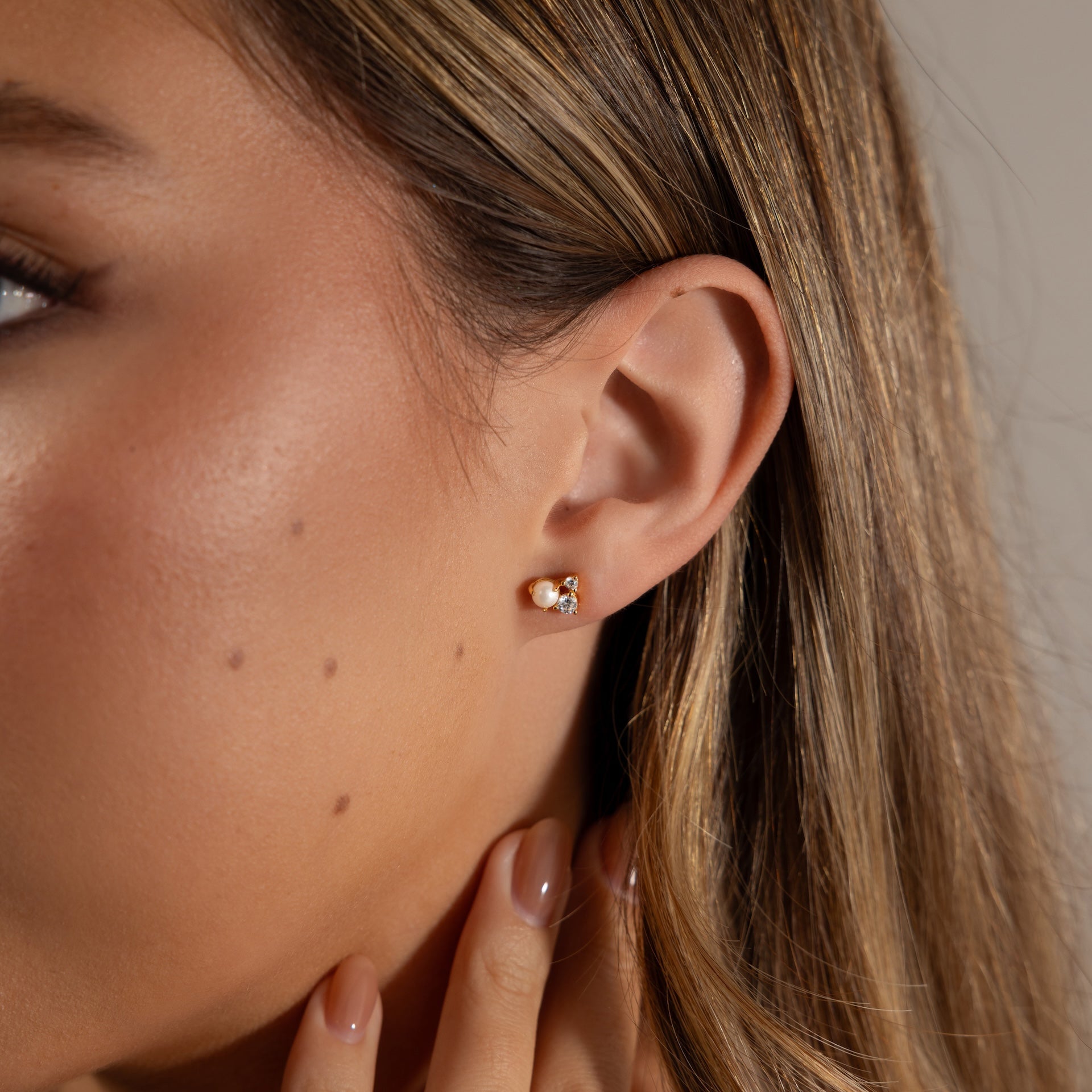 Pearl Diamond Cluster Studs