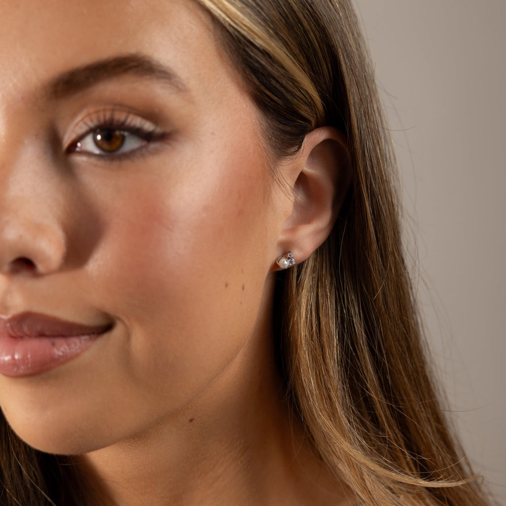 Pearl Diamond Cluster Studs