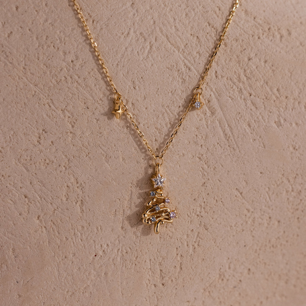 Holiday Diamond Tree Necklace