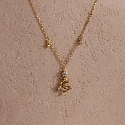 Holiday Diamond Tree Necklace