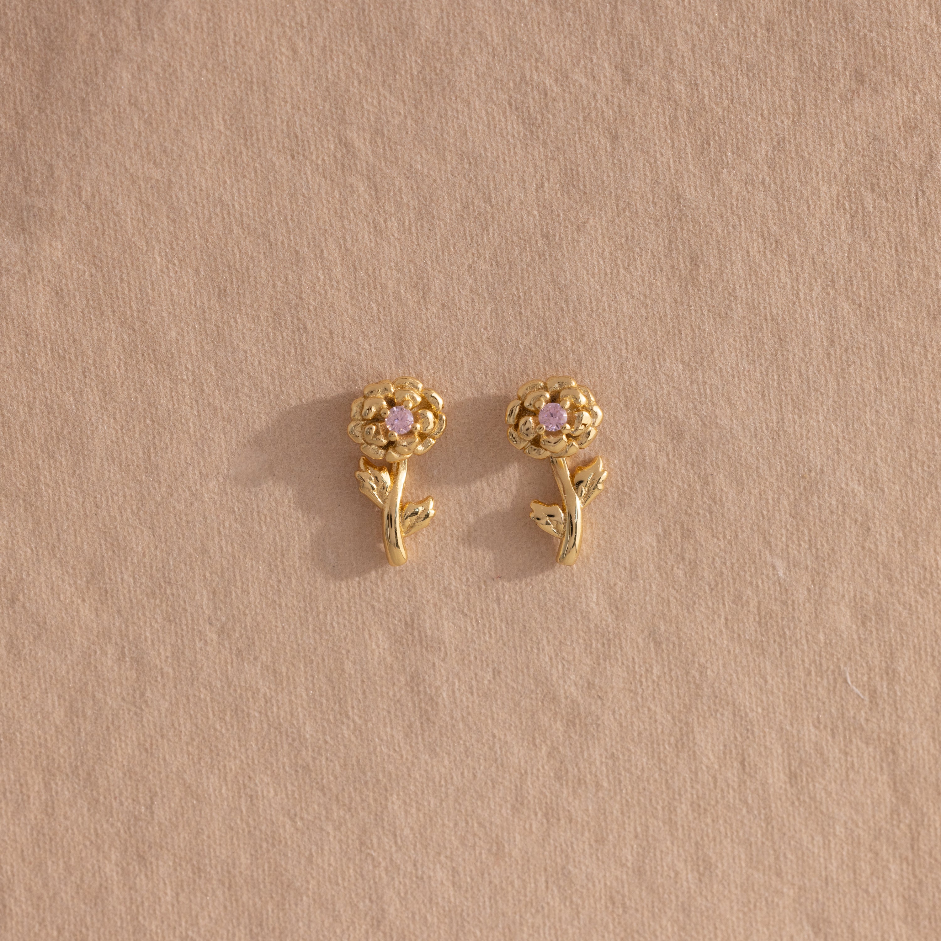 Birth Flower Stud Earrings