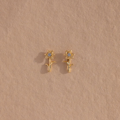 Birth Flower Stud Earrings