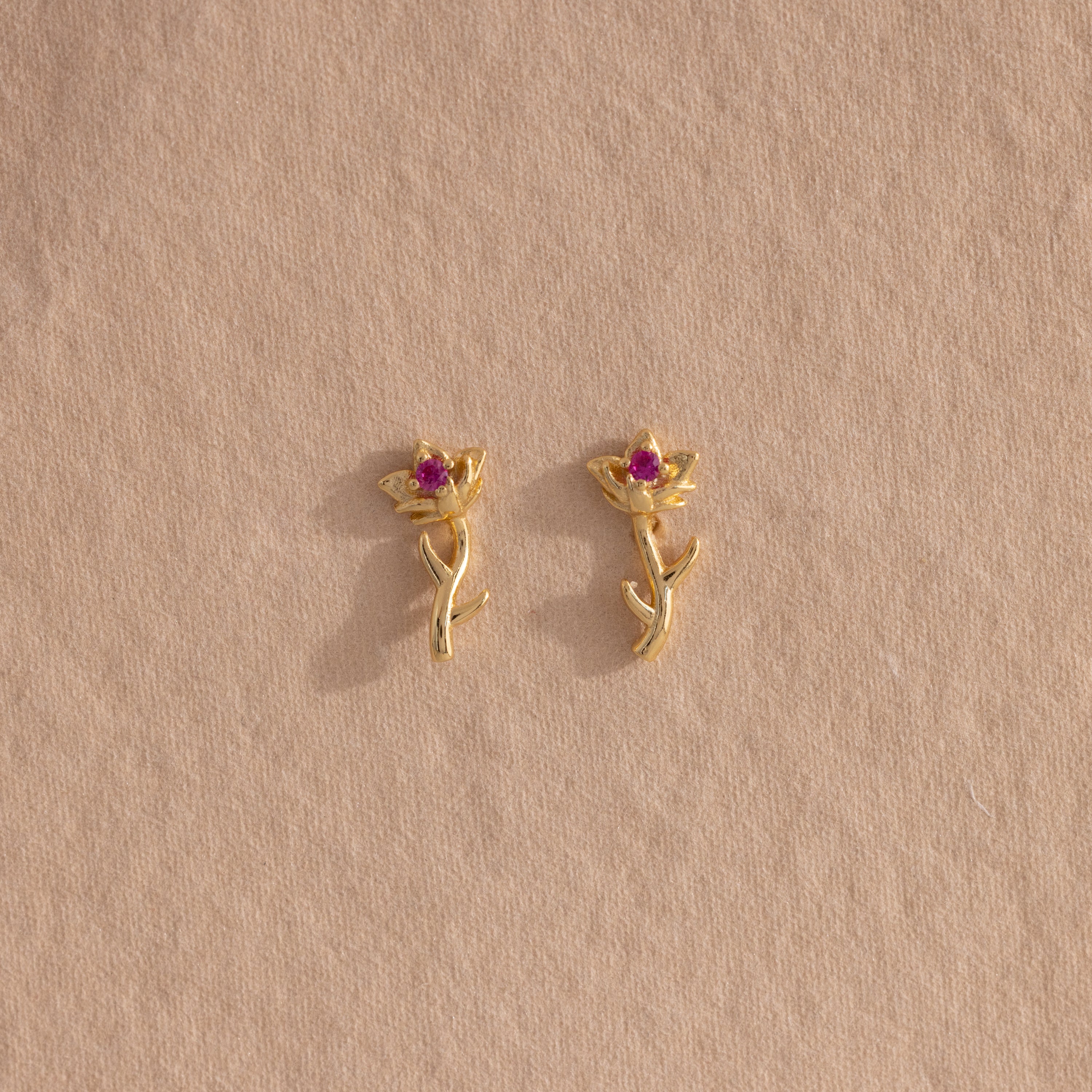 Birth Flower Stud Earrings