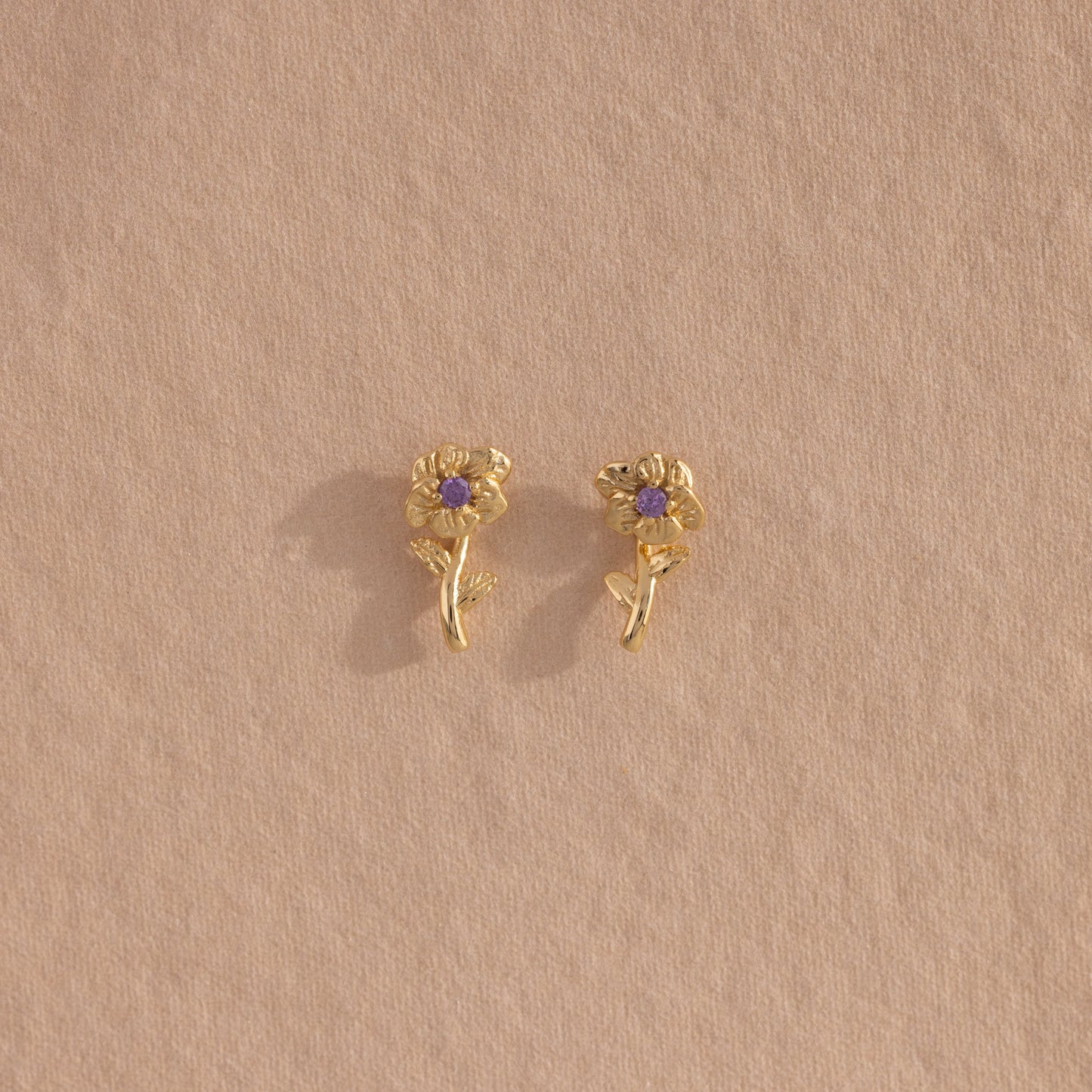 Birth Flower Stud Earrings