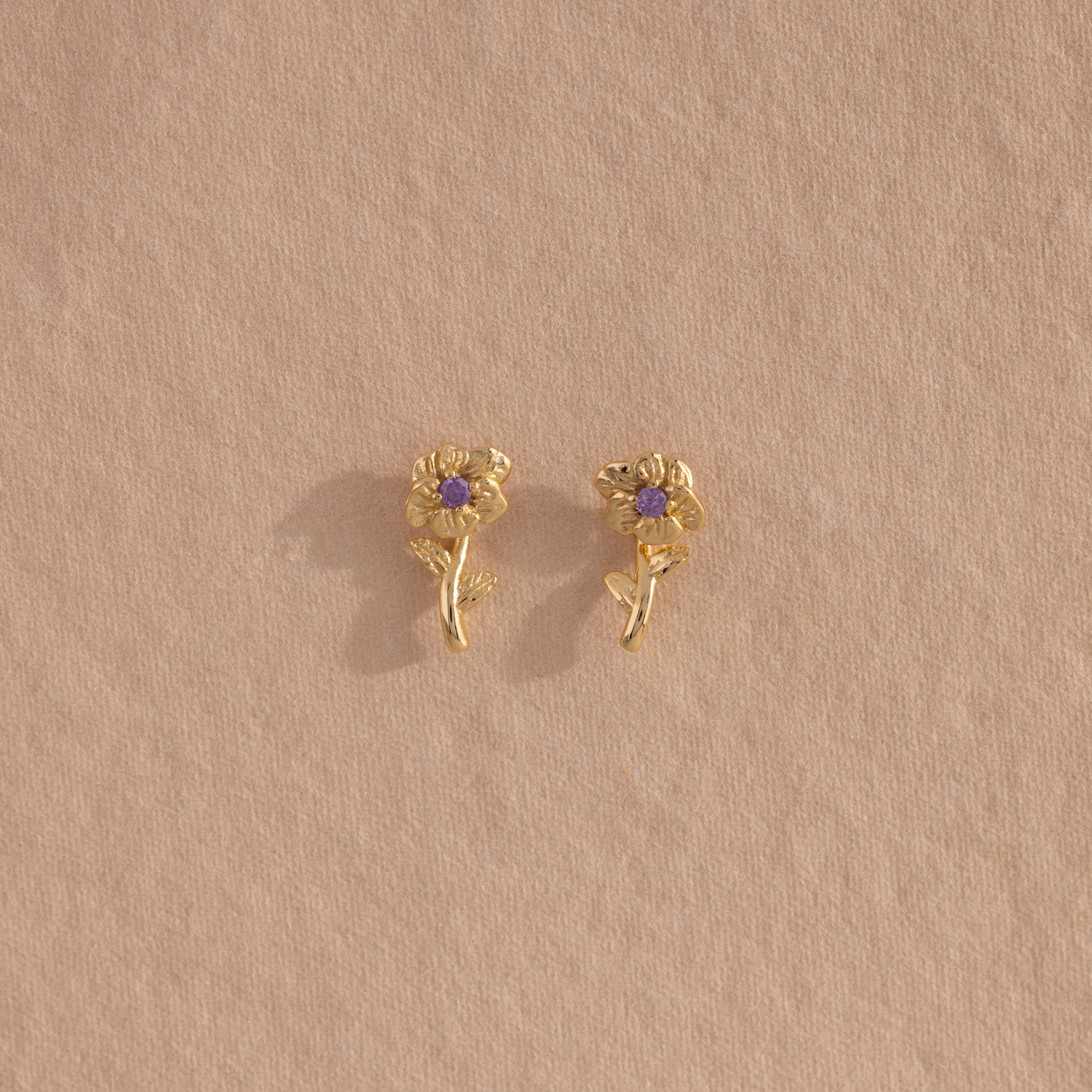 Birth Flower Stud Earrings