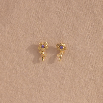 Birth Flower Stud Earrings