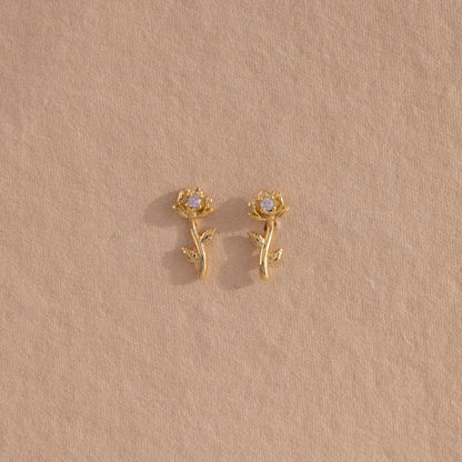 Birth Flower Stud Earrings