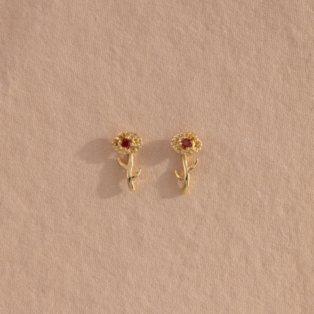 Birth Flower Stud Earrings