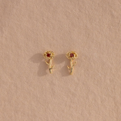 Birth Flower Stud Earrings