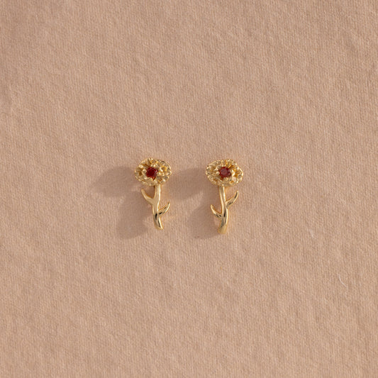 Birth Flower Stud Earrings