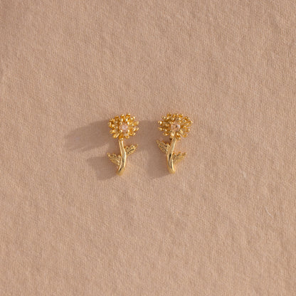 Birth Flower Stud Earrings