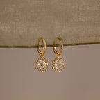 Diamond Poinsettia Hoops
