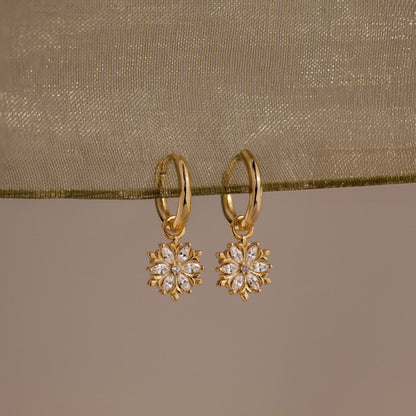 Diamond Poinsettia Hoops