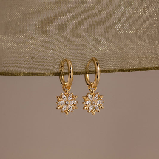 Diamond Poinsettia Hoops