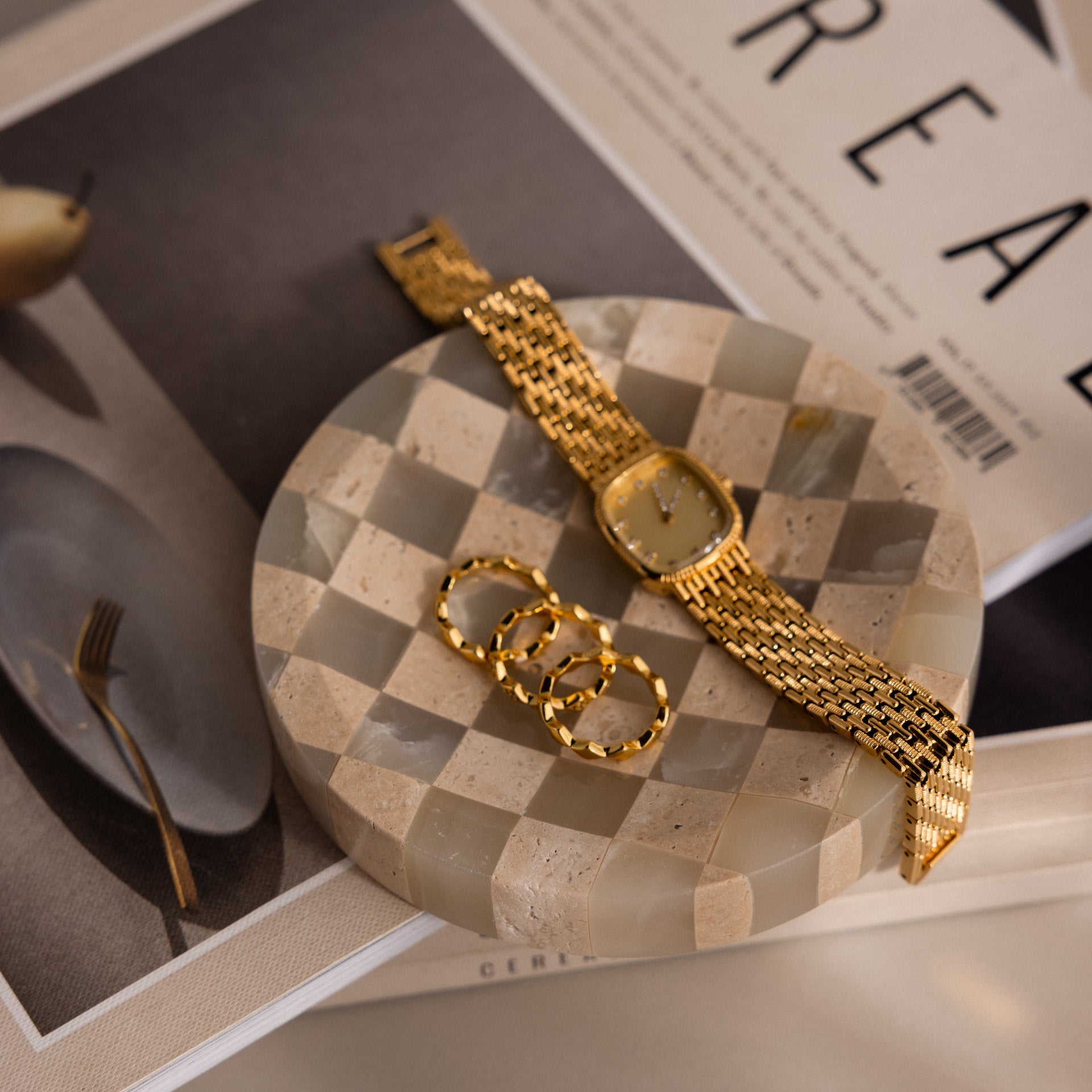 Checkered Jewelry Dish