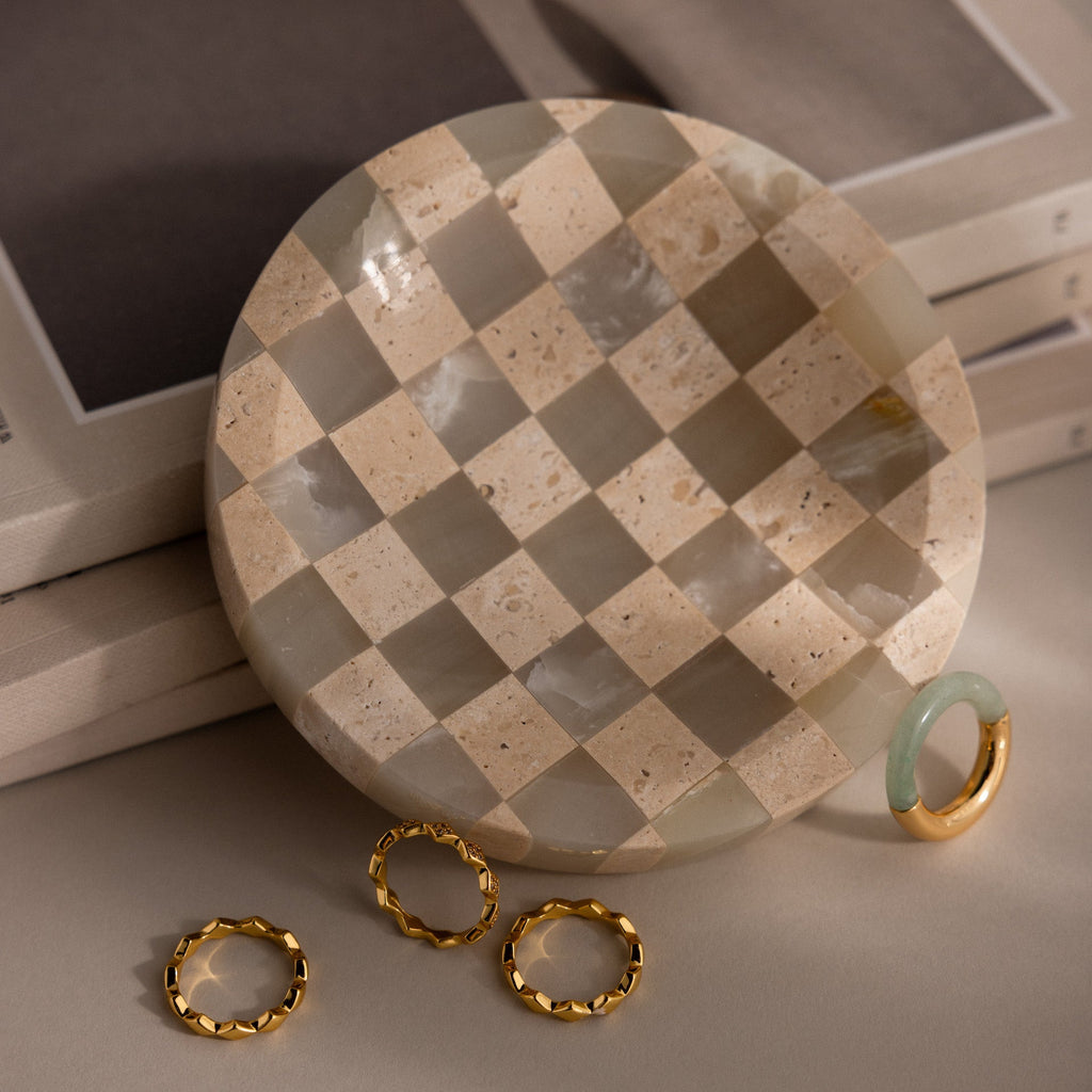 Checkered Jewelry Dish