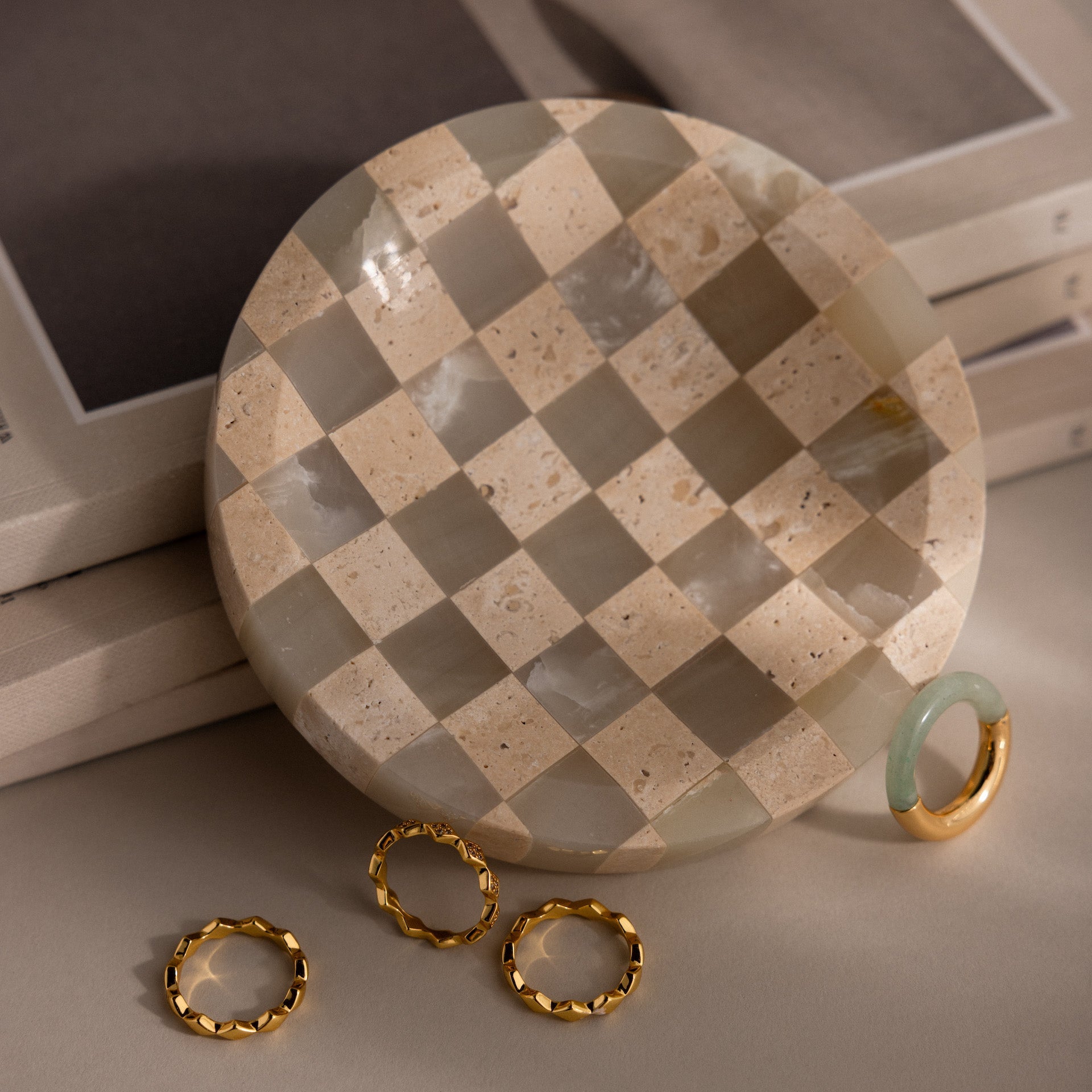 Checkered Jewelry Dish