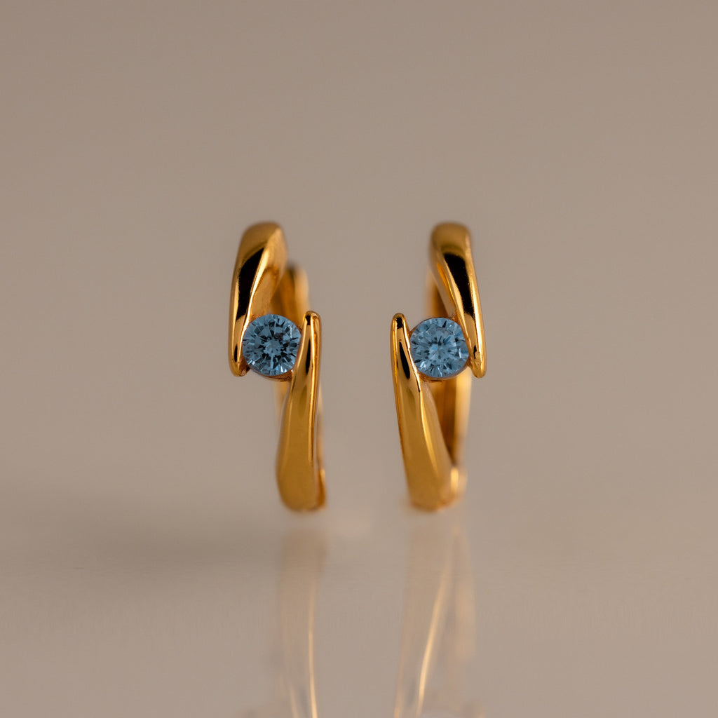 Floating Birthstone Huggies