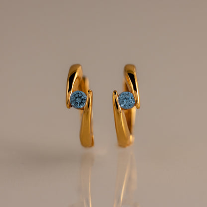 Floating Birthstone Huggies